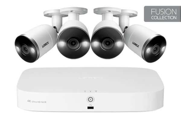 4K NVR Security System with 4 Smart Deterrence Cameras, Fusion Capabilities and Smart Motion Detection Plus - Lorex Technology Inc.