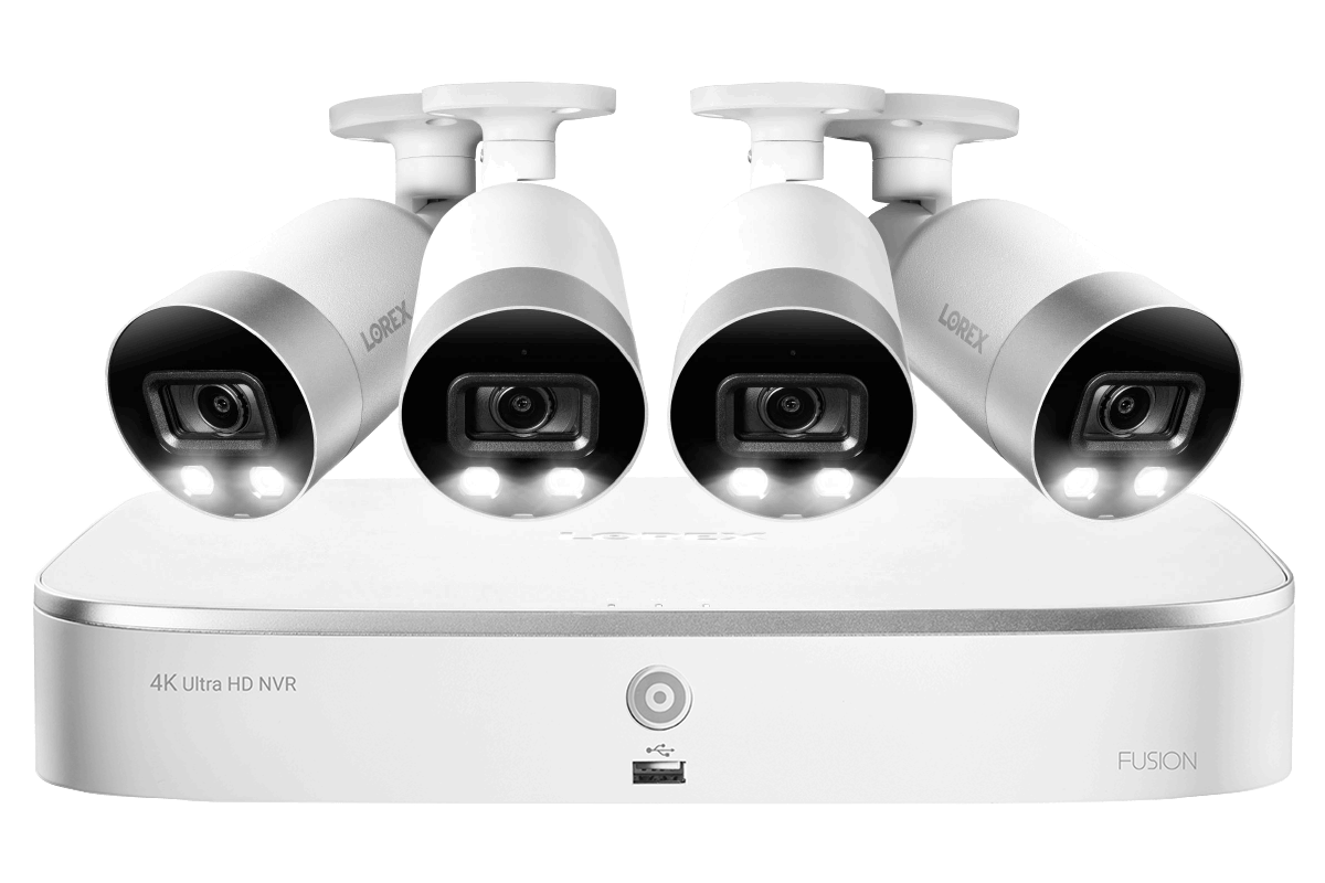 4K Ultra HD 8-Channel IP Security System with 4 Smart Deterrence 4K (8MP) Cameras, Smart Motion Detection and Smart Home Voice Control - Lorex Technology Inc.