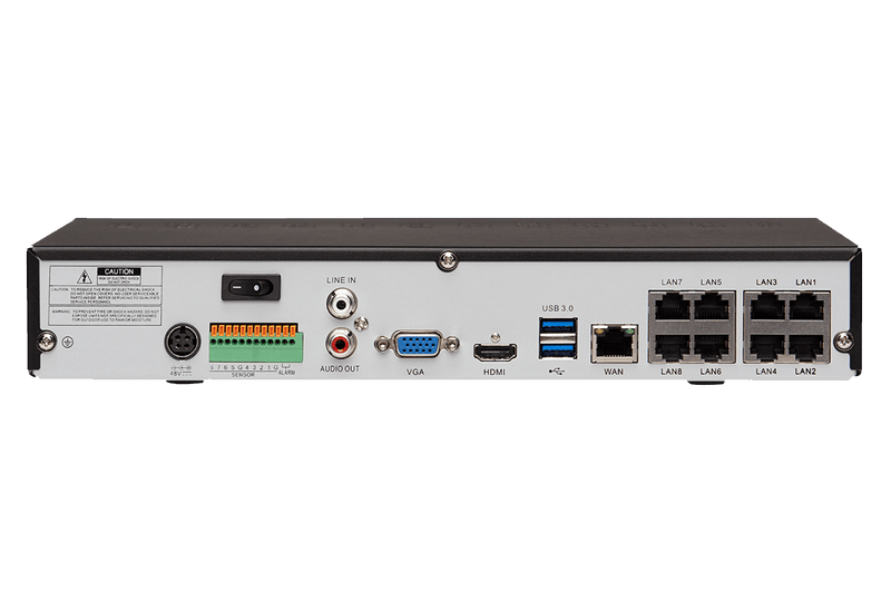 4K Ultra HD IP NVR System with 8 Active Deterrence Security Cameras, 130ft Night Vision - Lorex Technology Inc.