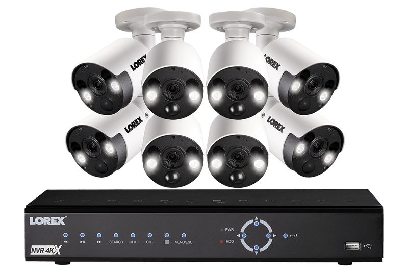 4K Ultra HD IP NVR System with 8 Active Deterrence Security Cameras, 130ft Night Vision - Lorex Technology Inc.
