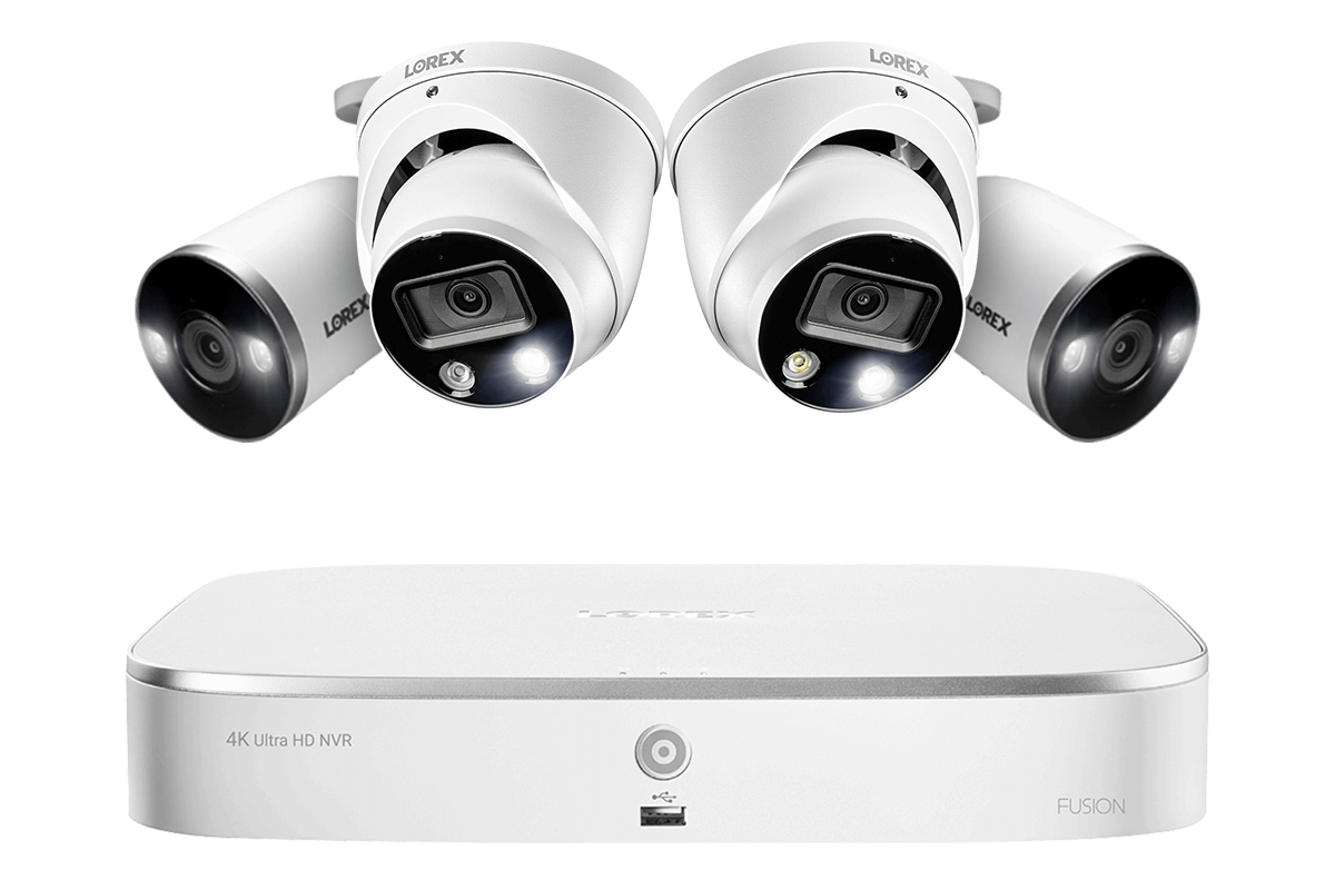 8-Channel Fusion NVR System with Dome and Bullet Smart Deterrence 4K IP Cameras - Lorex Technology Inc.