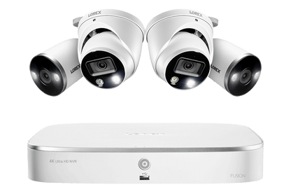 8-Channel Fusion NVR System with Dome and Bullet Smart Deterrence 4K IP Cameras - Lorex Technology Inc.