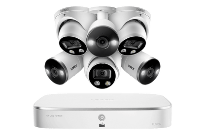 8-Channel Fusion NVR System with Dome and Bullet Smart Deterrence 4K IP Cameras - Lorex Technology Inc.