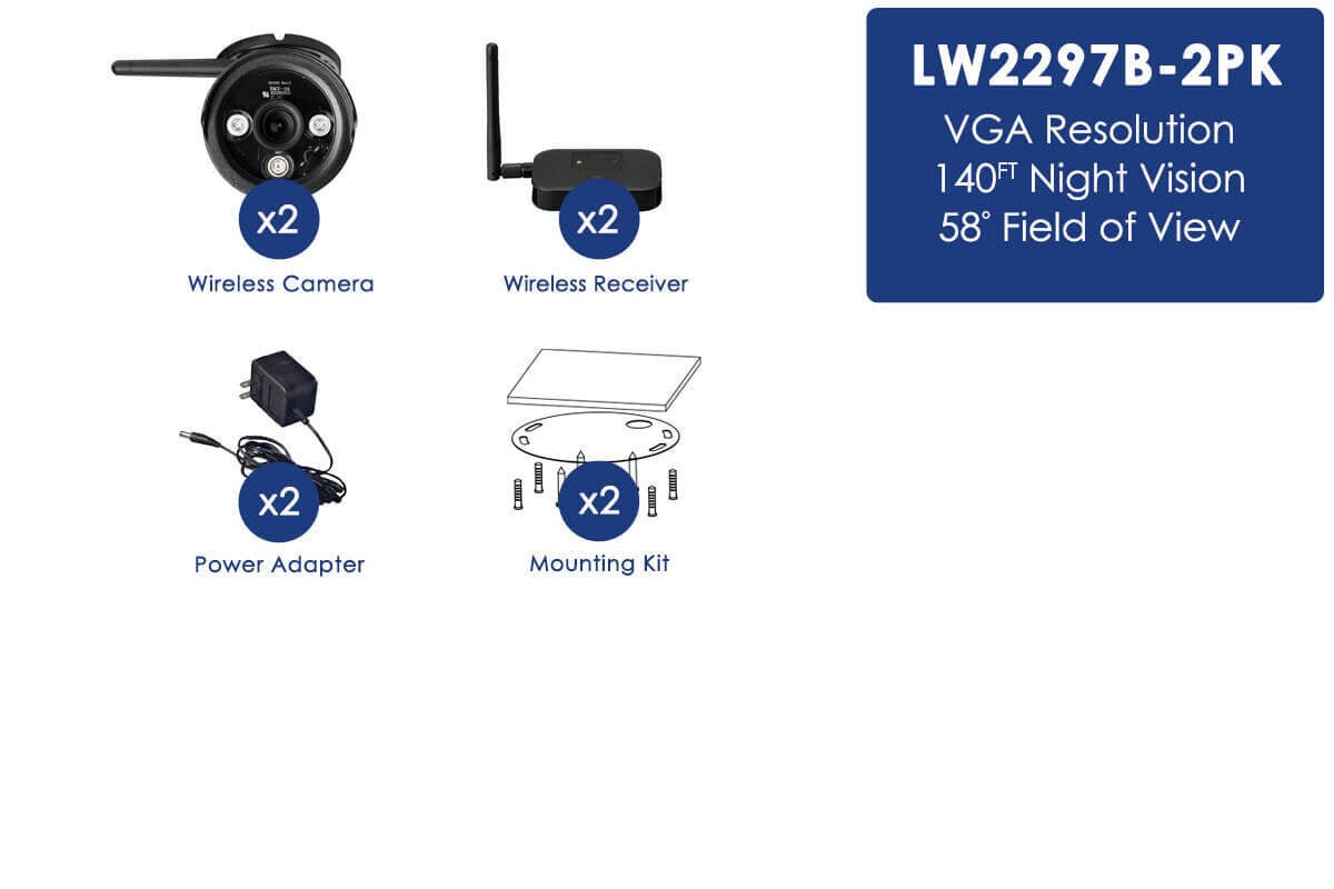 Black wireless cameras with night vision (4-pack) - Lorex Technology Inc.