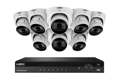 Lorex 4K (16 Camera Capable) 4TB Wired NVR System with Nocturnal 4 Smart IP Dome Cameras Featuring Motorized Varifocal Lens, Listen-In Audio and 30FPS Recording - Lorex Technology Inc.