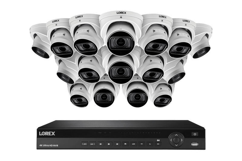 Lorex 4K (16 Camera Capable) 4TB Wired NVR System with Nocturnal 4 Smart IP Dome Cameras Featuring Motorized Varifocal Lens, Listen-In Audio and 30FPS Recording - Lorex Technology Inc.
