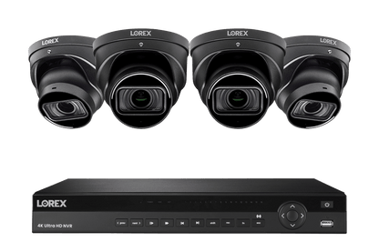 Lorex 4K (16 Camera Capable) 4TB Wired NVR System with Nocturnal 4 Smart IP Dome Cameras Featuring Motorized Varifocal Lens, Listen-In Audio and 30FPS Recording - Lorex Technology Inc.