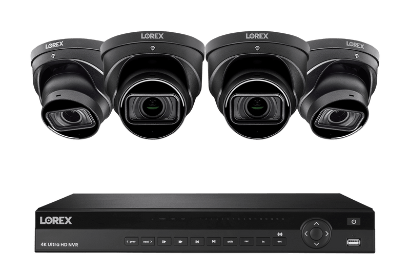 Lorex 4K (16 Camera Capable) 4TB Wired NVR System with Nocturnal 4 Smart IP Dome Cameras Featuring Motorized Varifocal Lens, Listen-In Audio and 30FPS Recording - Lorex Technology Inc.