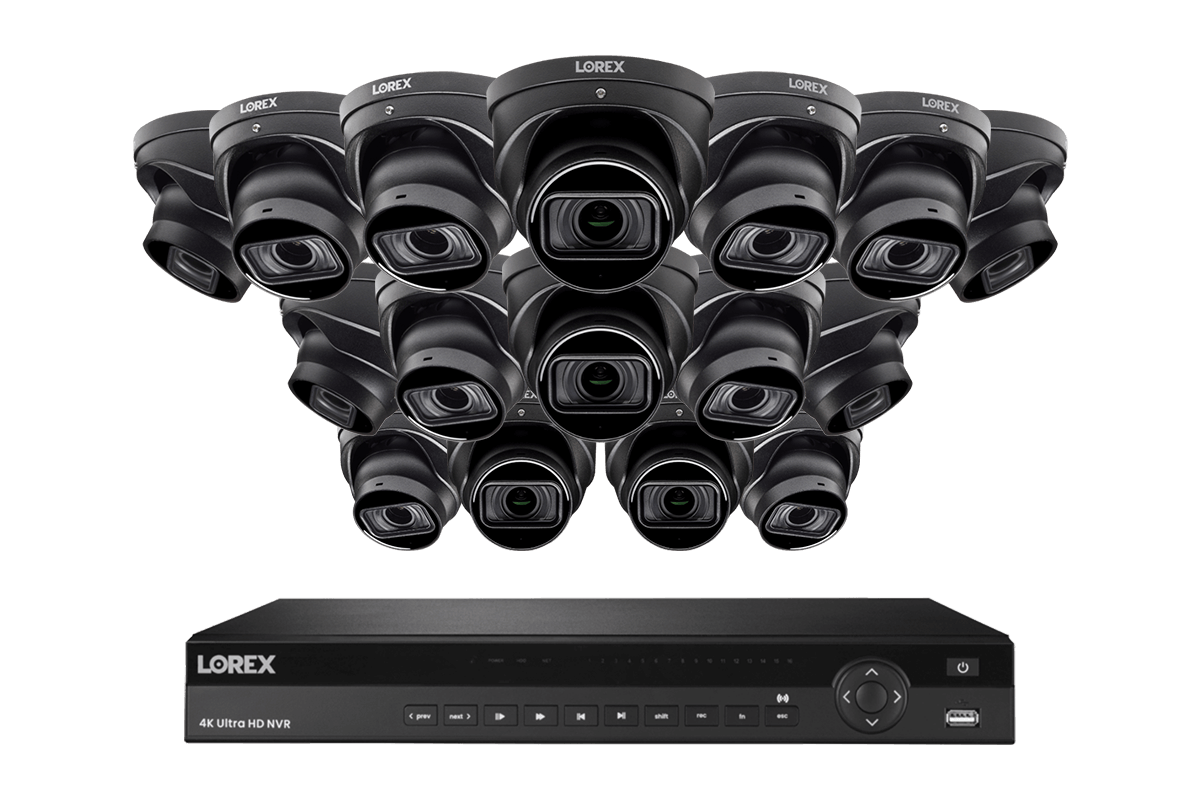 Lorex 4K (16 Camera Capable) 4TB Wired NVR System with Nocturnal 4 Smart IP Dome Cameras Featuring Motorized Varifocal Lens, Listen-In Audio and 30FPS Recording - Lorex Technology Inc.