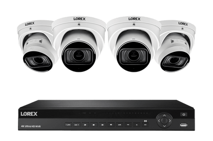 Lorex 4K (16 Camera Capable) 4TB Wired NVR System with Nocturnal 4 Smart IP Dome Cameras Featuring Motorized Varifocal Lens, Listen-In Audio and 30FPS Recording - Lorex Technology Inc.