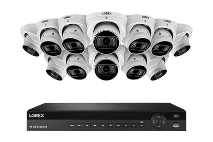 Lorex 4K (16 Camera Capable) 4TB Wired NVR System with Nocturnal 4 Smart IP Dome Cameras Featuring Motorized Varifocal Lens, Listen-In Audio and 30FPS Recording - Lorex Technology Inc.