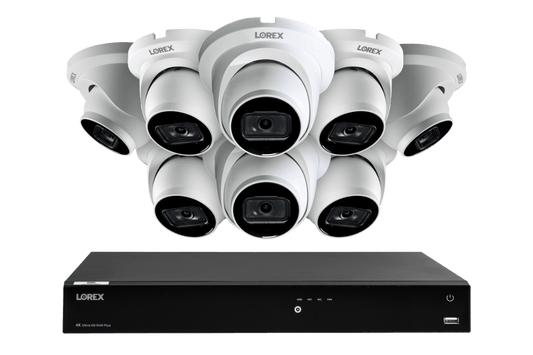 Lorex 4K 16-Camera Capable (Wired or Fusion Wi-Fi) 4TB Wired NVR System with IP Dome Cameras featuring Listen-In Audio - Lorex Technology Inc.