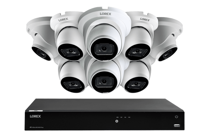 Lorex 4K 16-Camera Capable (Wired or Fusion Wi-Fi) 4TB Wired NVR System with IP Dome Cameras featuring Listen-In Audio - Lorex Technology Inc.