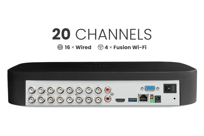 Lorex 4K 20 Camera Capable (16 Wired and 4 Fusion Wi-Fi) 2TB Wired DVR System with 8 Smart Deterrence Cameras - Lorex Technology Inc.
