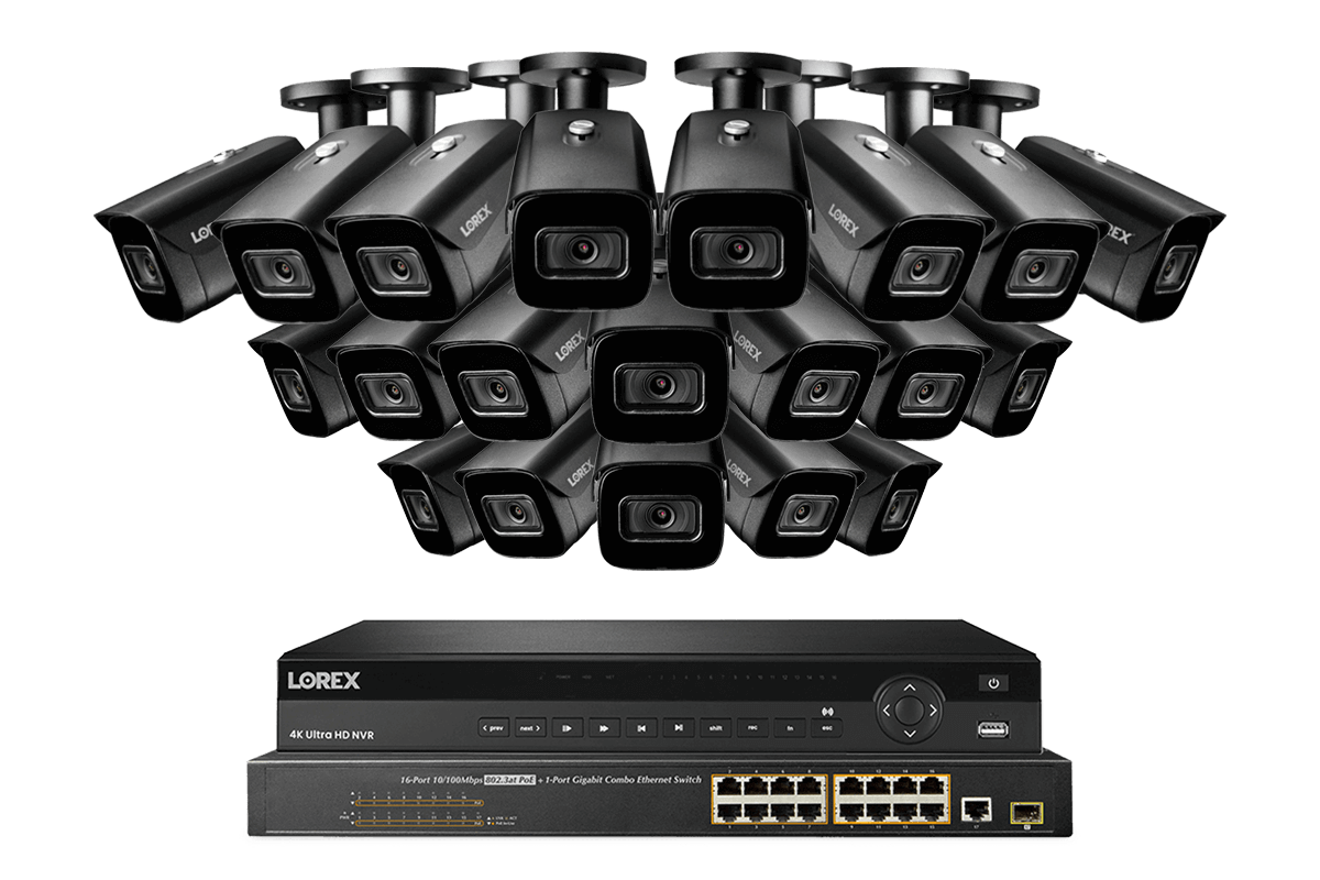 Lorex 4K (32 Camera Capable) 8TB Wired NVR System with Nocturnal 3 Smart IP Bullet Cameras Featuring Listen-In Audio and 30FPS Recording - Lorex Technology Inc.