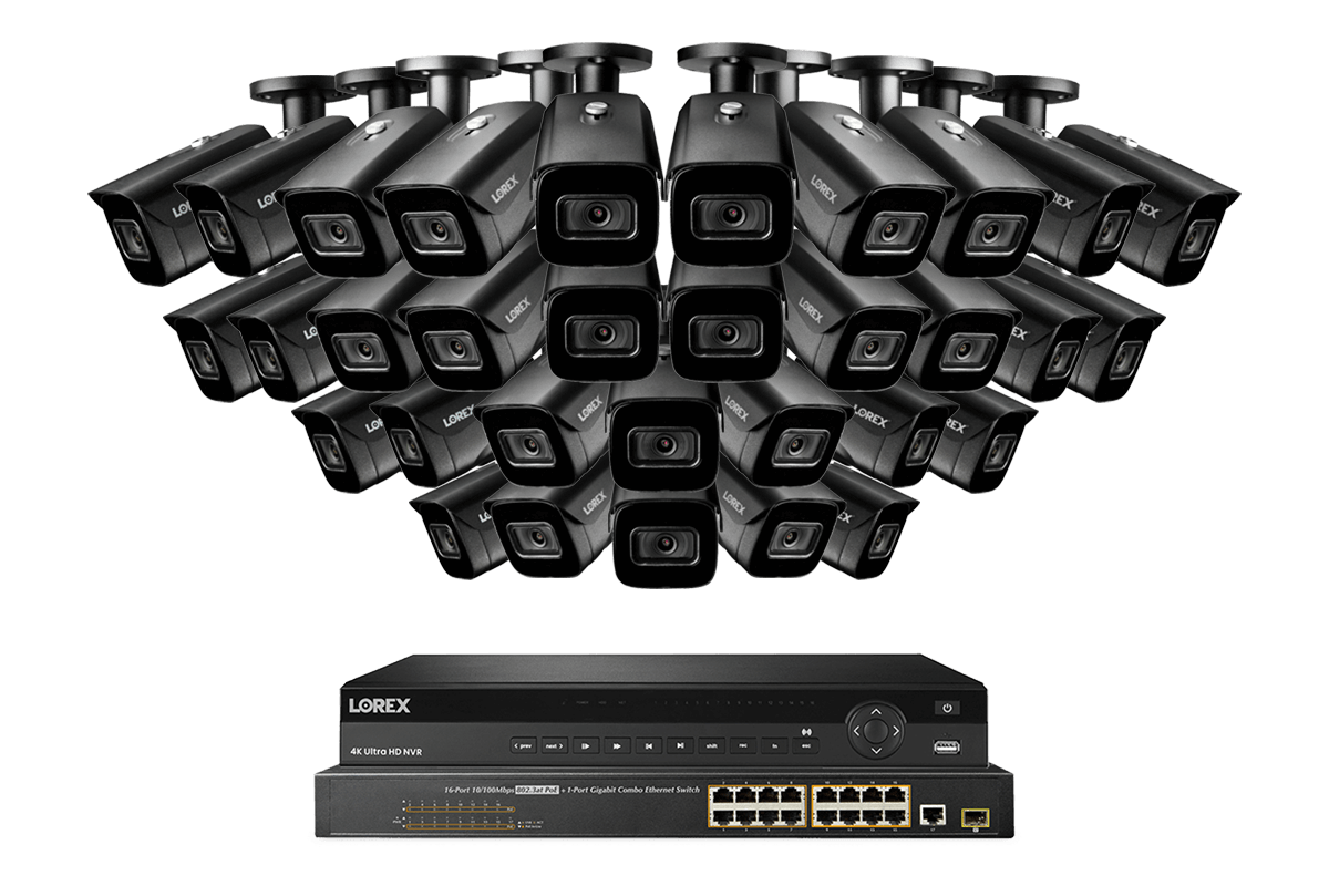 Lorex 4K (32 Camera Capable) 8TB Wired NVR System with Nocturnal 3 Smart IP Bullet Cameras Featuring Listen-In Audio and 30FPS Recording - Lorex Technology Inc.