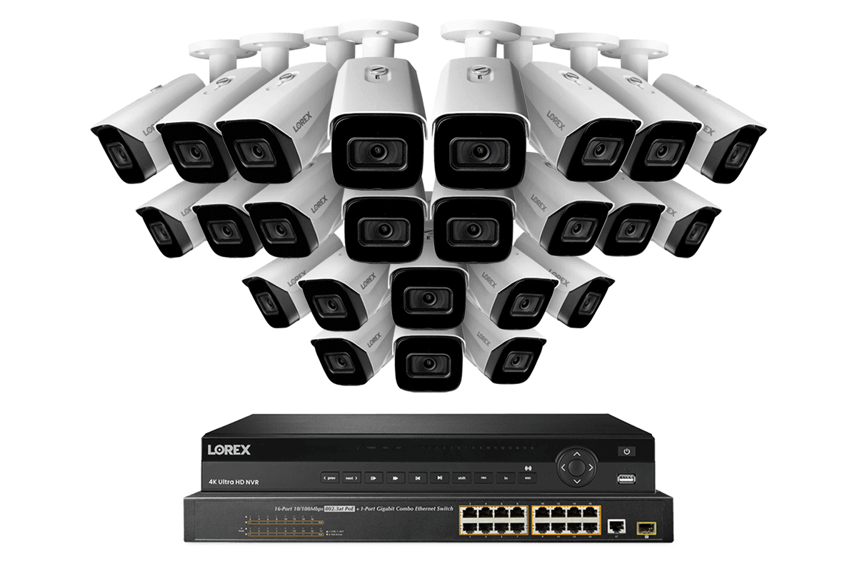 Lorex 4K (32 Camera Capable) 8TB Wired NVR System with Nocturnal 3 Smart IP Bullet Cameras Featuring Listen-In Audio and 30FPS Recording - Lorex Technology Inc.
