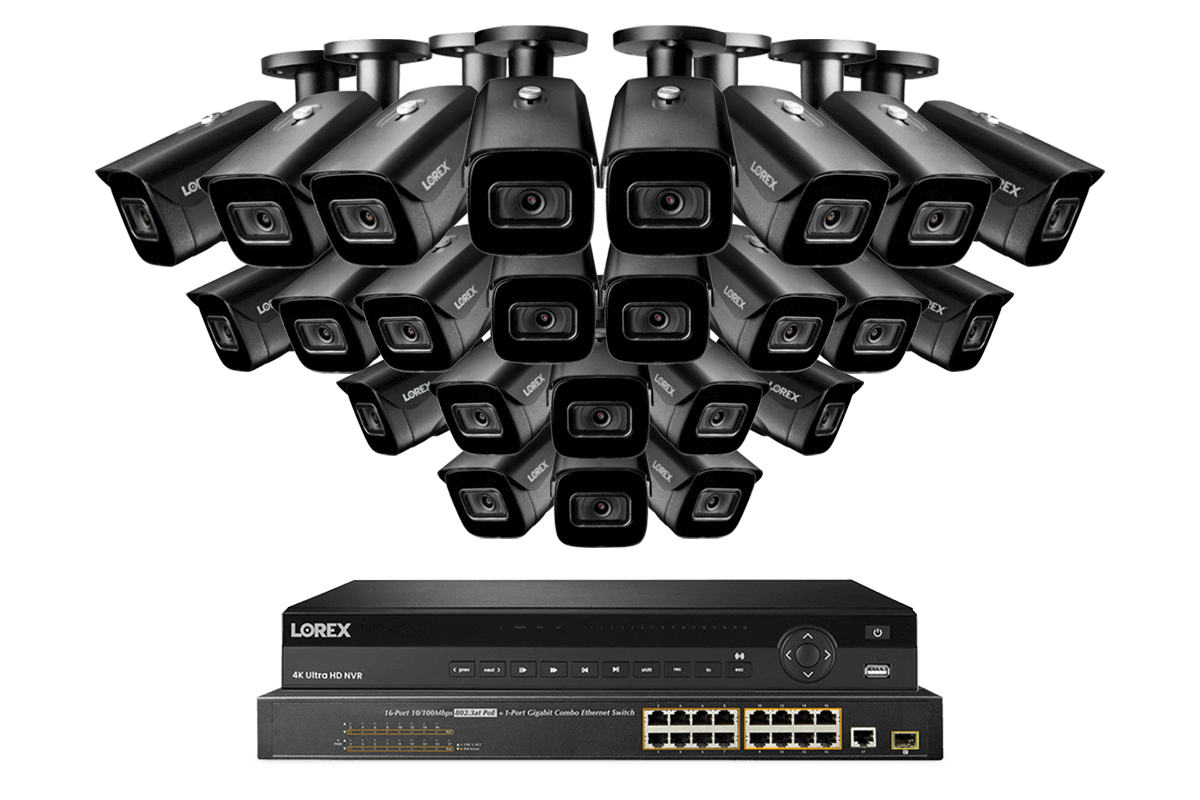 Lorex 4K (32 Camera Capable) 8TB Wired NVR System with Nocturnal 3 Smart IP Bullet Cameras Featuring Listen-In Audio and 30FPS Recording - Lorex Technology Inc.