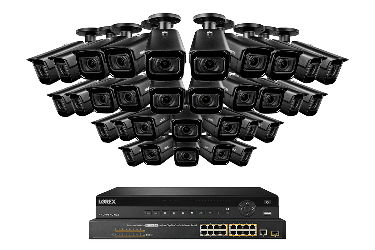 Lorex 4K (32 Camera Capable) 8TB Wired NVR System with Nocturnal 3 Smart IP Bullet Cameras Featuring Motorized Varifocal Lens and 30FPS Recording - Lorex Technology Inc.