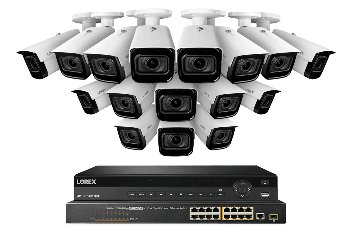 Lorex 4K (32 Camera Capable) 8TB Wired NVR System with Nocturnal 3 Smart IP Bullet Cameras Featuring Motorized Varifocal Lens and 30FPS Recording - Lorex Technology Inc.