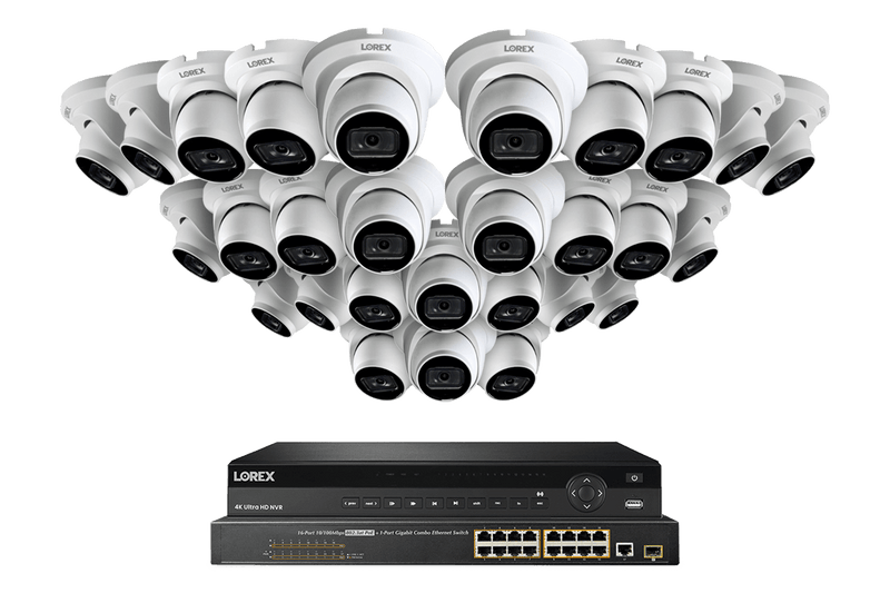 Lorex 4K (32 Camera Capable) 8TB Wired NVR System with Nocturnal 3 Smart IP Dome Cameras Featuring Listen-In Audio and 30FPS Recording - Lorex Technology Inc.