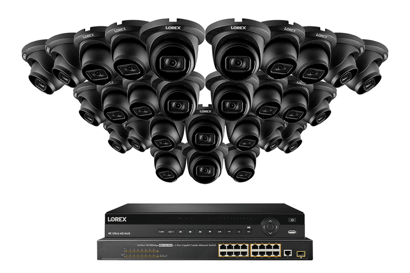 Lorex 4K (32 Camera Capable) 8TB Wired NVR System with Nocturnal 3 Smart IP Dome Cameras Featuring Listen-In Audio and 30FPS Recording - Lorex Technology Inc.