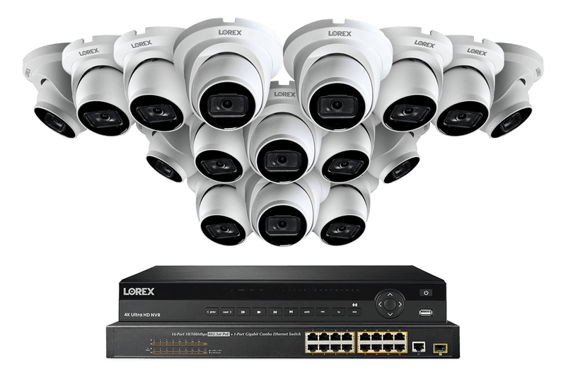 Lorex 4K (32 Camera Capable) 8TB Wired NVR System with Nocturnal 3 Smart IP Dome Cameras Featuring Listen-In Audio and 30FPS Recording - Lorex Technology Inc.