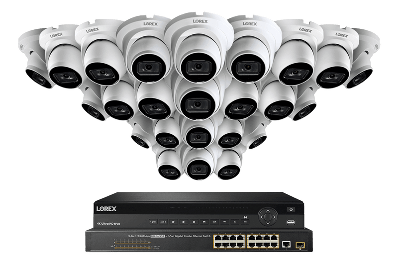 Lorex 4K (32 Camera Capable) 8TB Wired NVR System with Nocturnal 3 Smart IP Dome Cameras Featuring Listen-In Audio and 30FPS Recording - Lorex Technology Inc.