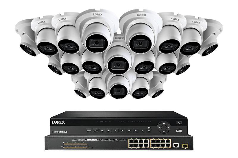 Lorex 4K (32 Camera Capable) 8TB Wired NVR System with Nocturnal 3 Smart IP Dome Cameras Featuring Listen-In Audio and 30FPS Recording - Lorex Technology Inc.