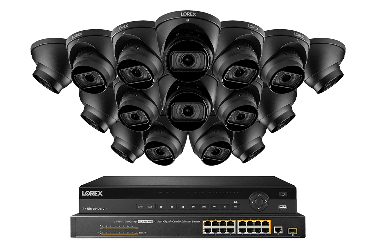 Lorex 4K (32 Camera Capable) 8TB Wired NVR System with Nocturnal 3 Smart IP Dome Cameras Featuring Motorized Varifocal Lens and 30FPS Recording - Lorex Technology Inc.