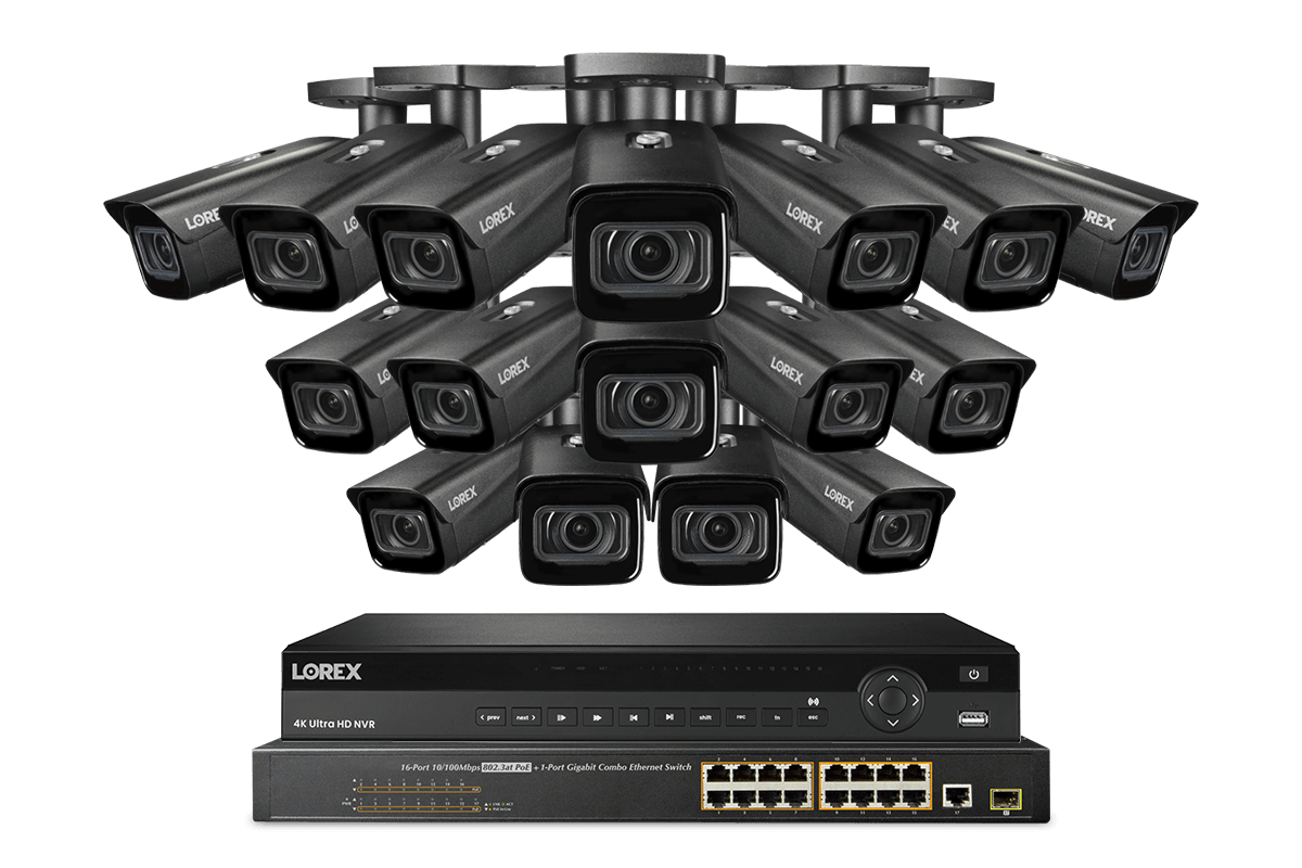 Lorex 4K (32 Camera Capable) 8TB Wired NVR System with Nocturnal 4 Smart IP Bullet Cameras Featuring Motorized Varifocal Lens, Vandal Resistant and 30FPS Recording - Lorex Technology Inc.