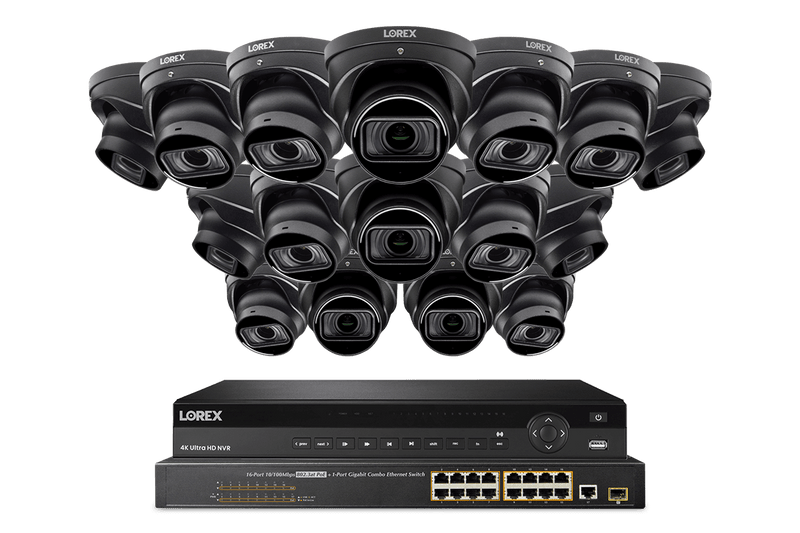 Lorex 4K (32 Camera Capable) 8TB Wired NVR System with Nocturnal 4 Smart IP Dome Cameras Featuring Motorized Varifocal Lens, Listen-In Audio and 30FPS Recording - Lorex Technology Inc.