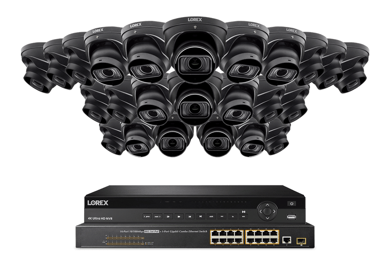 Lorex 4K (32 Camera Capable) 8TB Wired NVR System with Nocturnal 4 Smart IP Dome Cameras Featuring Motorized Varifocal Lens, Listen-In Audio and 30FPS Recording - Lorex Technology Inc.