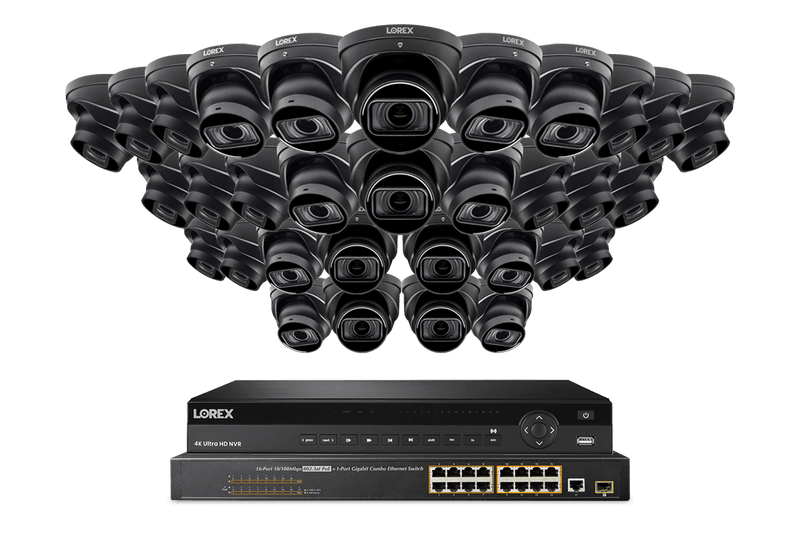 Lorex 4K (32 Camera Capable) 8TB Wired NVR System with Nocturnal 4 Smart IP Dome Cameras Featuring Motorized Varifocal Lens, Listen-In Audio and 30FPS Recording - Lorex Technology Inc.