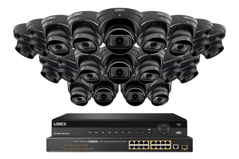 Lorex 4K (32 Camera Capable) 8TB Wired NVR System with Nocturnal 4 Smart IP Dome Cameras Featuring Motorized Varifocal Lens, Listen-In Audio and 30FPS Recording - Lorex Technology Inc.