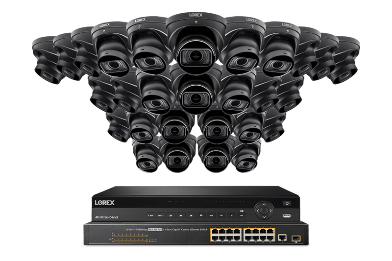 Lorex 4K (32 Camera Capable) 8TB Wired NVR System with Nocturnal 4 Smart IP Dome Cameras Featuring Motorized Varifocal Lens, Listen-In Audio and 30FPS Recording - Lorex Technology Inc.