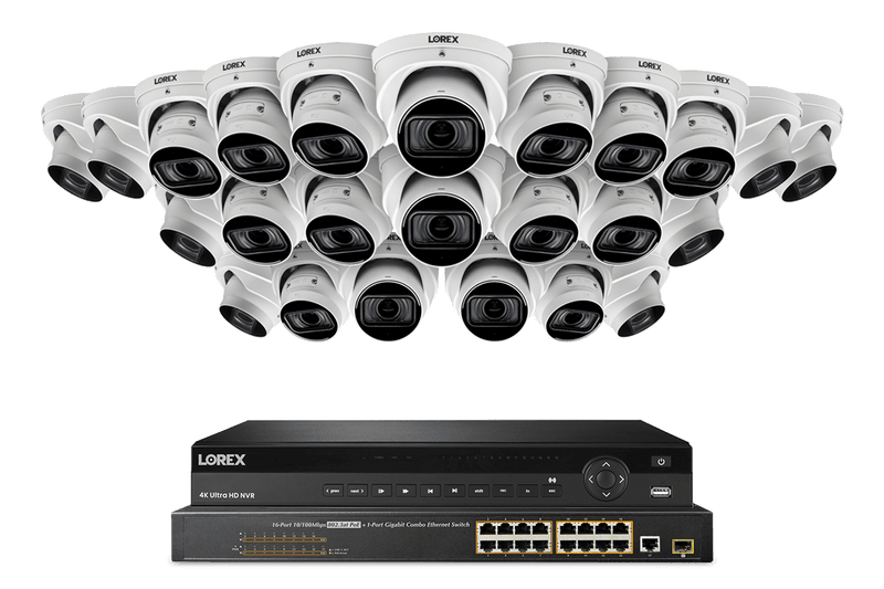 Lorex 4K (32 Camera Capable) 8TB Wired NVR System with Nocturnal 4 Smart IP Dome Cameras Featuring Motorized Varifocal Lens, Listen-In Audio and 30FPS Recording - Lorex Technology Inc.