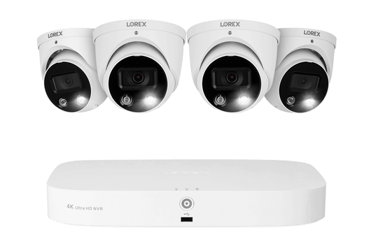 Lorex 8-channel Fusion NVR System with 4 Smart Deterrence Security Cameras - Lorex Technology Inc.