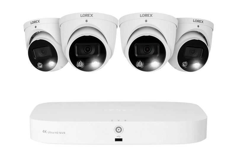 Lorex 8-channel Fusion NVR System with 4 Smart Deterrence Security Cameras - Lorex Technology Inc.