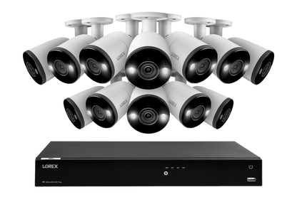 Lorex Fusion 4K (16 Camera Capable) 3TB Wired NVR System with Bullet Cameras Featuring Smart Deterrence and Two-Way Talk - Lorex Technology Inc.