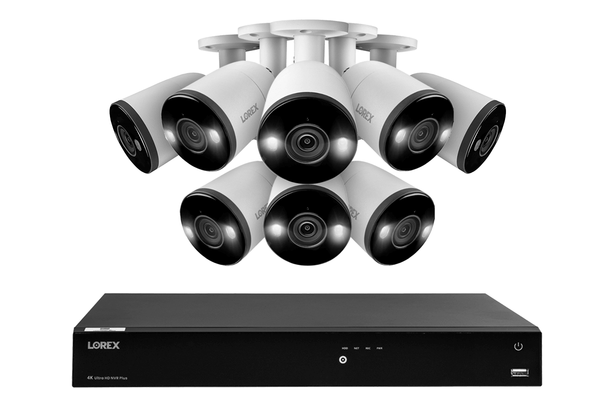 Lorex Fusion 4K (16 Camera Capable) 3TB Wired NVR System with Bullet Cameras Featuring Smart Deterrence and Two-Way Talk - Lorex Technology Inc.