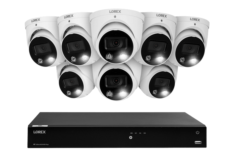 Lorex Fusion 4K (16 Camera Capable) 3TB Wired NVR System with Dome Cameras Featuring Smart Deterrence and Two-Way Talk - Lorex Technology Inc.