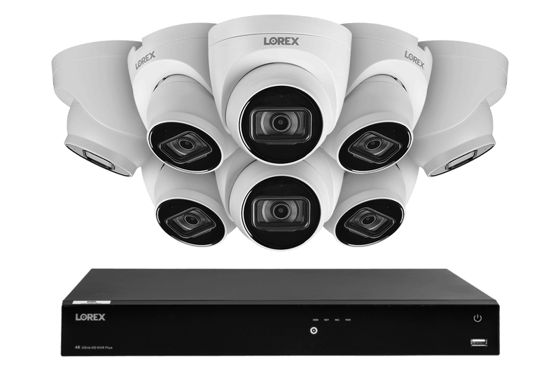 Lorex Fusion 4K (16 Camera Capable) 3TB Wired NVR System with IP Dome Cameras featuring Listen-In Audio - Lorex Technology Inc.
