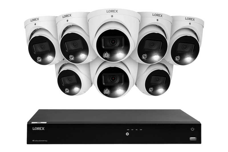 Lorex Fusion 4K (16 Camera Capable) 4TB Wired NVR System with Dome Cameras Featuring Smart Deterrence and Two-Way Talk - Lorex Technology Inc.