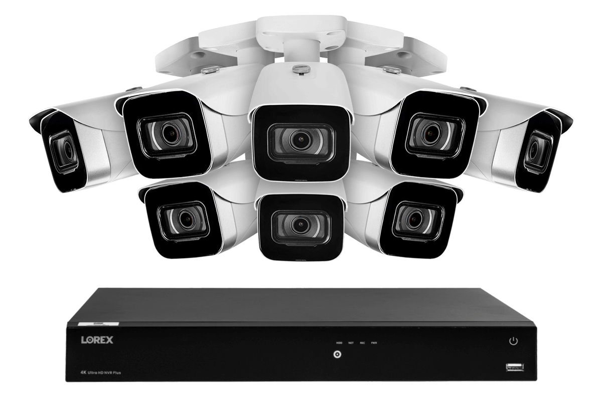 Lorex Fusion 4K (16 Camera Capable) 4TB Wired NVR System with Eight IP Bullet Cameras - Lorex Technology Inc.