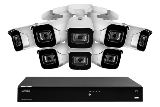 Lorex Fusion 4K (16 Camera Capable) 4TB Wired NVR System with Eight IP Bullet Cameras - Lorex Technology Inc.
