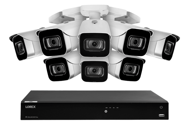 Lorex Fusion 4K (16 Camera Capable) 4TB Wired NVR System with Eight IP Bullet Cameras - Lorex Technology Inc.