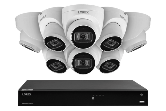 Lorex Fusion 4K (16 Camera Capable) 4TB Wired NVR System with IP Dome Cameras featuring Listen-In Audio - Lorex Technology Inc.