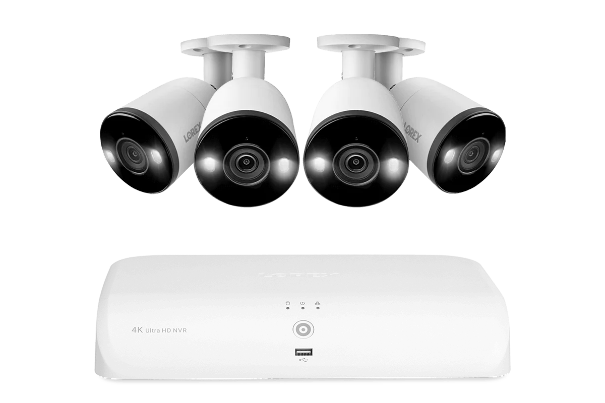 Lorex Fusion 4K 16-Camera Capable (8 Wired + 8 Wi-Fi) 2TB NVR System with 4 Bullet Cameras Featuring Smart Deterrence and 2-Way Audio - Lorex Technology Inc.