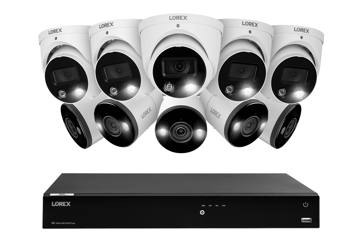 Lorex Fusion 4K 16-Channel 3TB Wired NVR System with Dome and Bullet Smart Deterrence Cameras - Lorex Technology Inc.